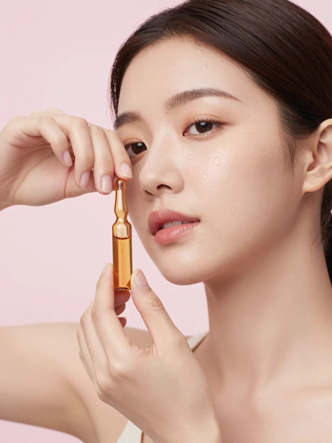 Dewy glass skin — applying a centella ampoule