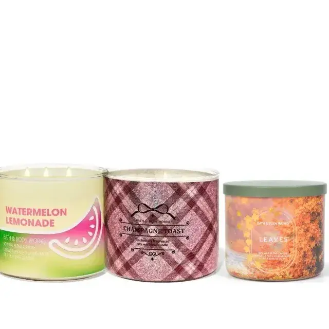 Three Bath & Body Works 3-wick candles