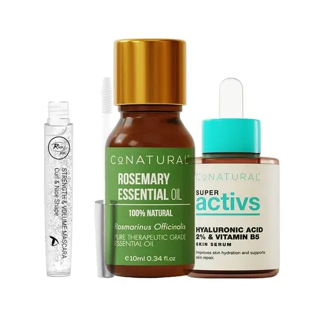 Conatural rosemary oil and hyaluronic serum with a Rivaj UK mascara