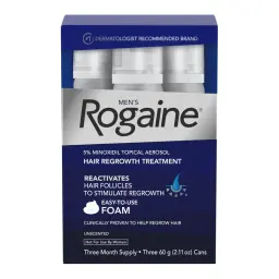 Rogaine Men's 5% Minoxidil Foam, 3 Month Supply (3 x 60g)