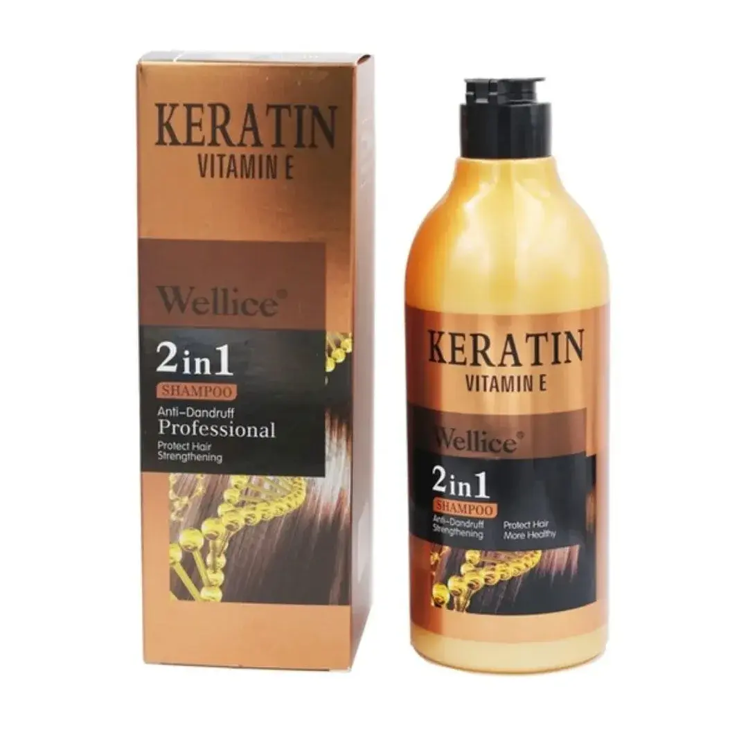 Wellice Keratin Vitamin E 2 in 1 Shampoo 520ml