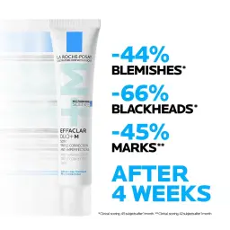 La Roche-Posay Effaclar Duo+M results on blemishes, blackheads and marks after 4 weeks