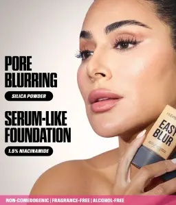 Huda Beauty Easy Blur pore blurring serum-like foundation with 1.5% niacinamide