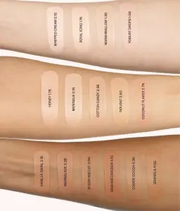 Arm swatches of Huda Beauty #FauxFilter Luminous Matte Concealer shades