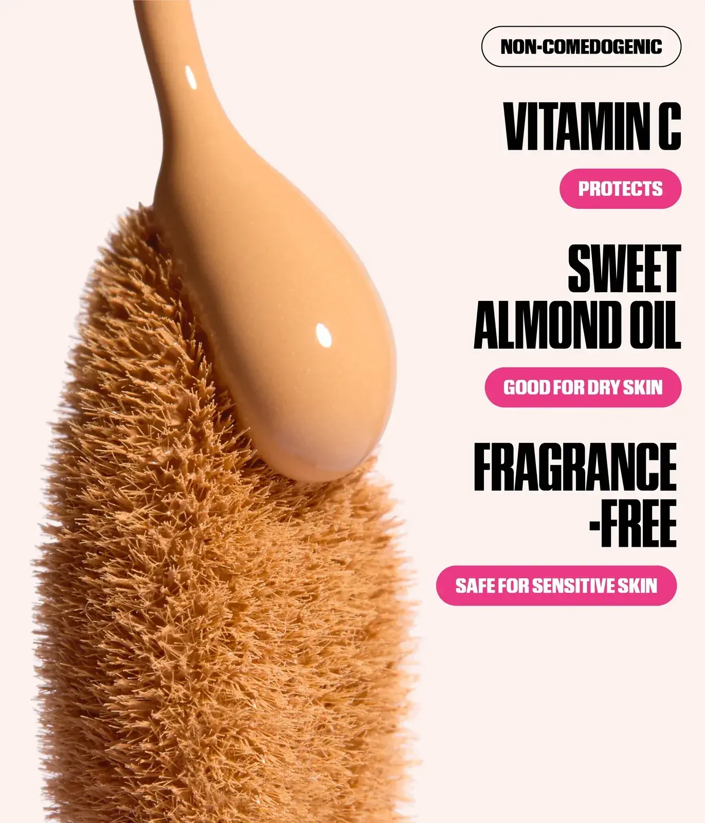 Huda Beauty #FauxFilter Concealer doe-foot applicator with vitamin C and sweet almond oil
