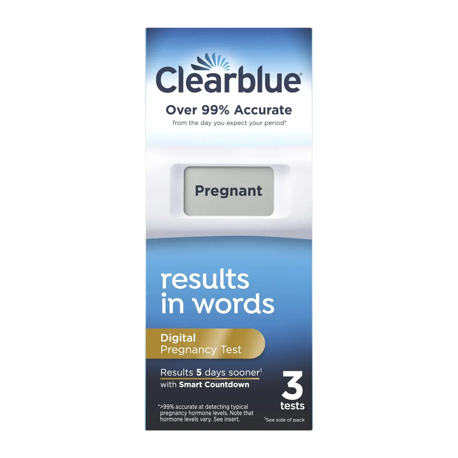 Clearblue Digital Pregnancy Test with Smart Countdown (3 Tests)