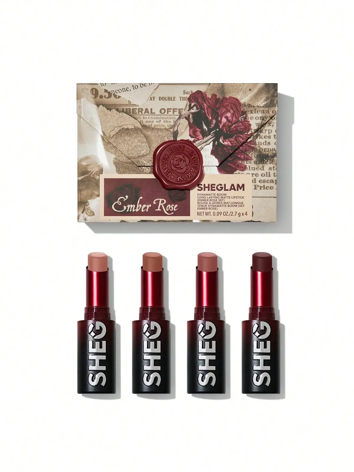 SHEGLAM Ember Rose Set shades: Passion, Cherish You, Bliss, My Beloved