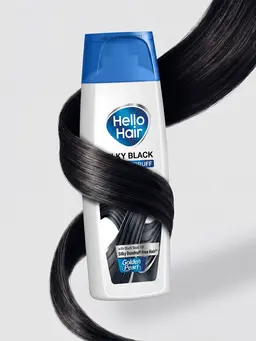 Hello Hair Silky Black Anti-Dandruff Shampoo with Black Seed Oil – For Silky, Shiny & Flake-Free Hair