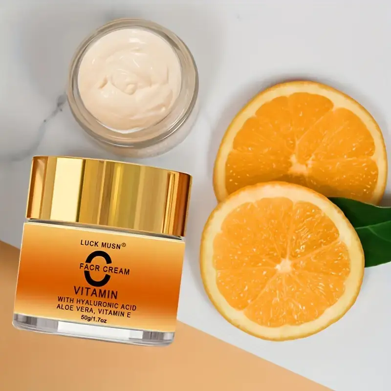 Yellow Pink Medicated Vitamin C Face Cream with Hyaluronic Acid, Vit E