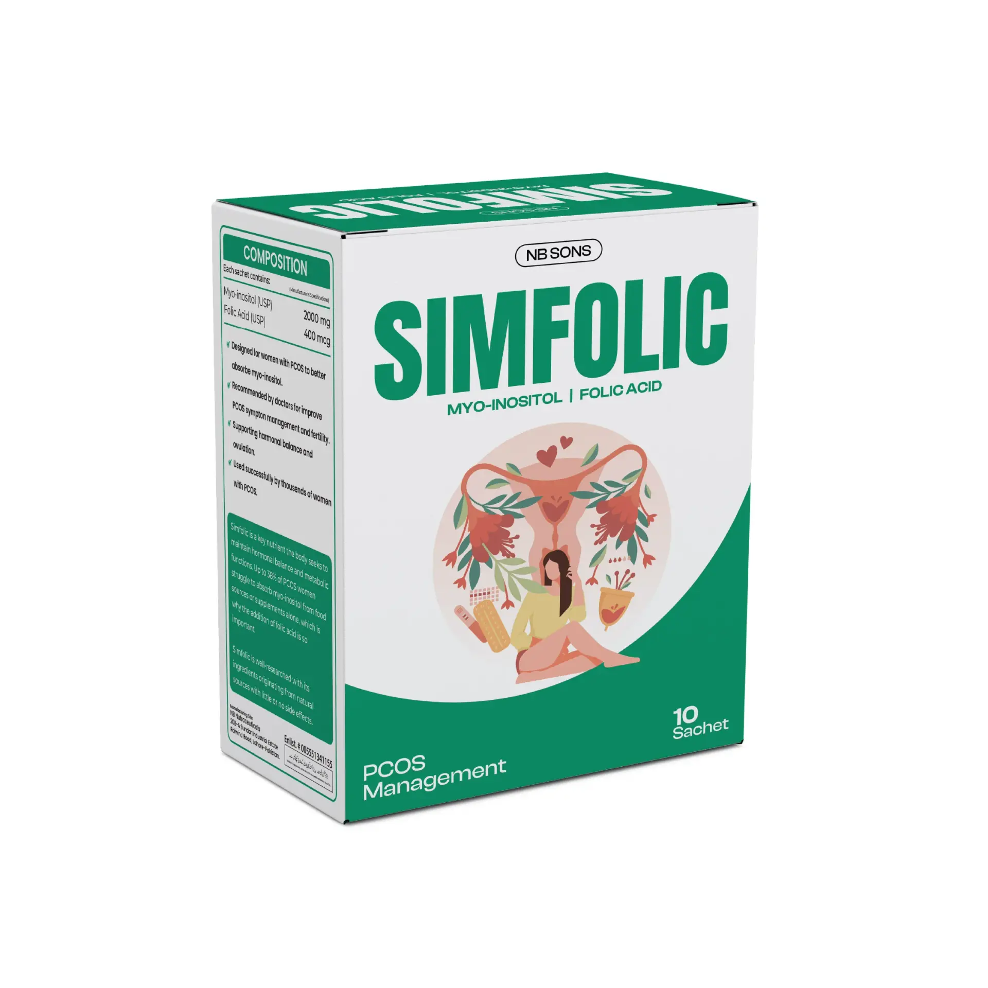 NB Sons Simfolic Myo-Inositol + Folic Acid for PCOS