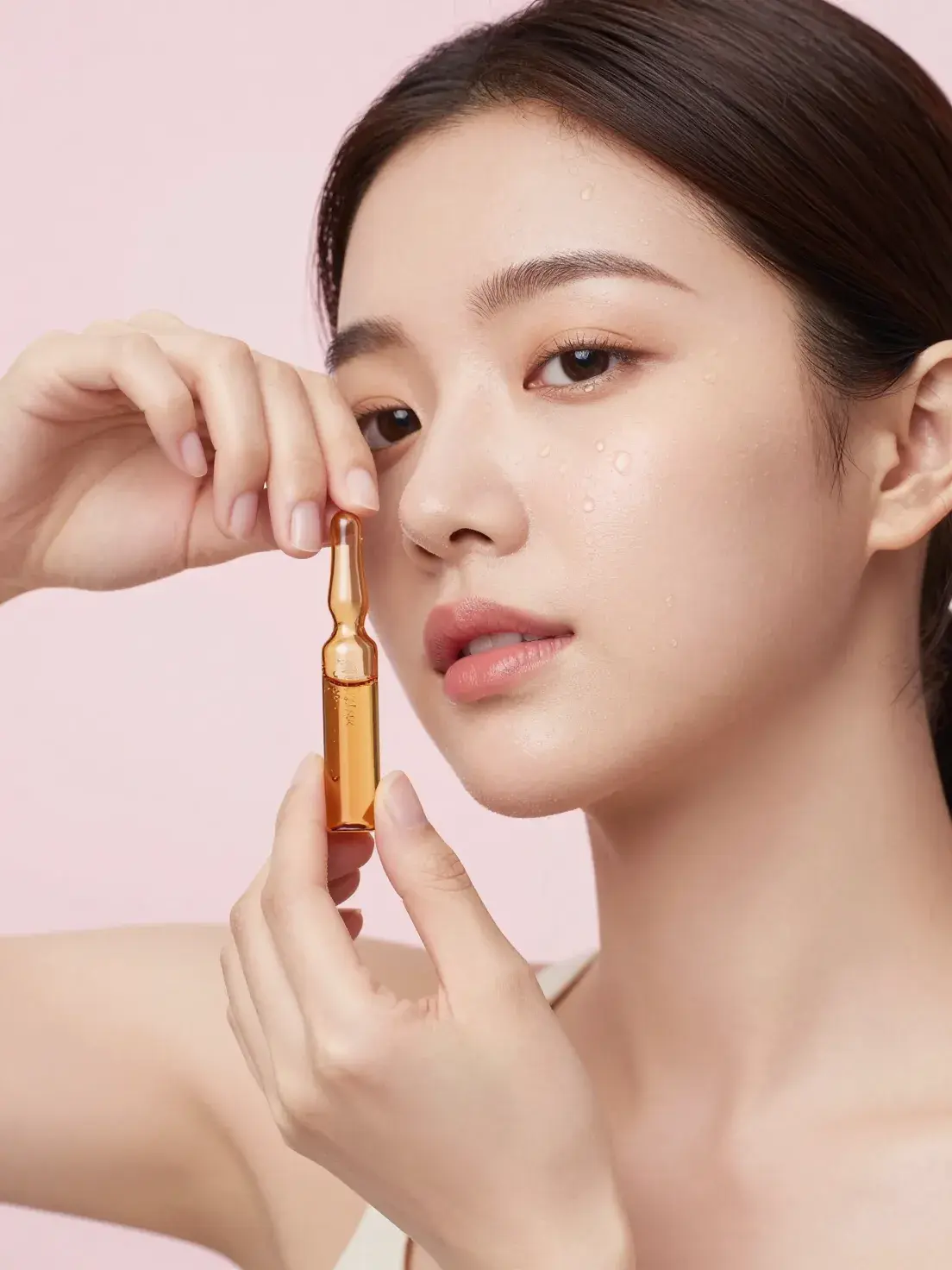 Dewy glass skin, applying a centella ampoule