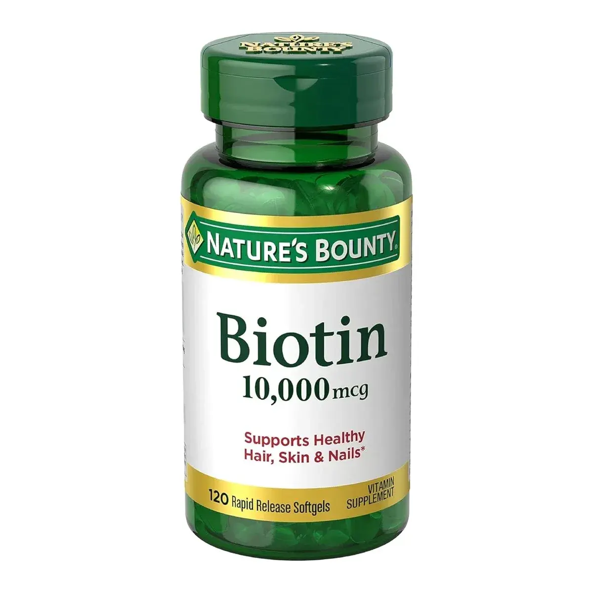 Nature's Bounty Biotin 10,000 mcg (120 Rapid Release Softgels)