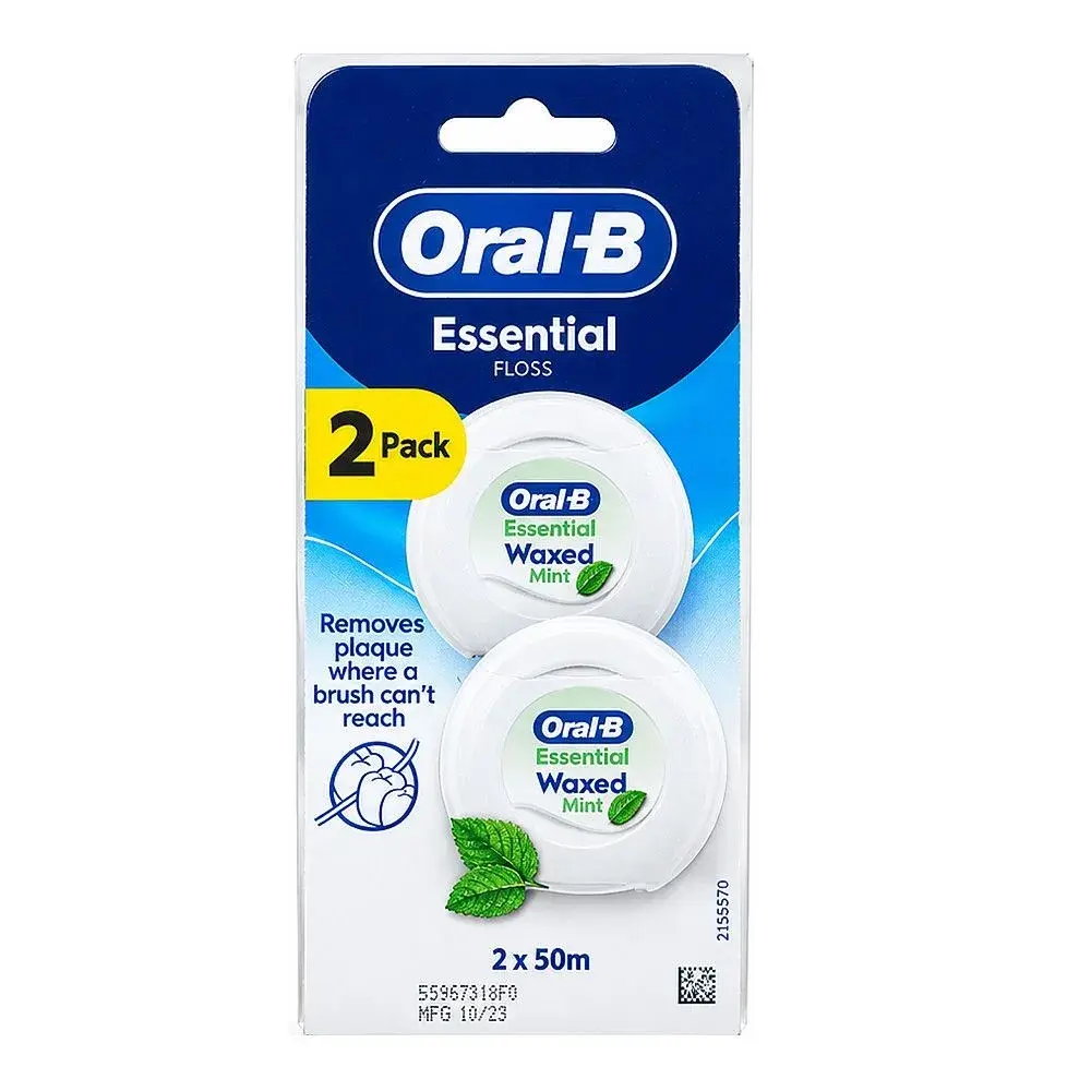 Oral-B Essential Floss Waxed Mint 2 x 50m