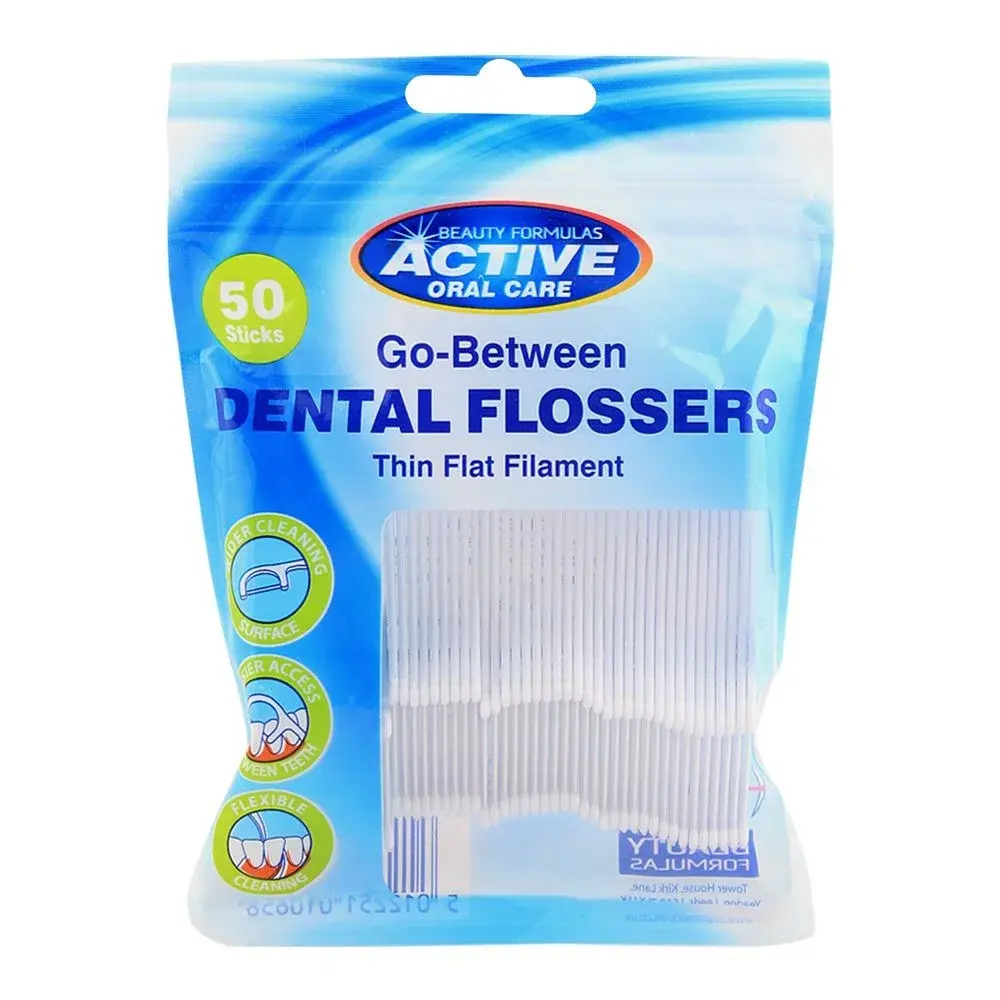 Beauty Formulas Active Oral Care Go-Between Dental Flossers 50 Sticks