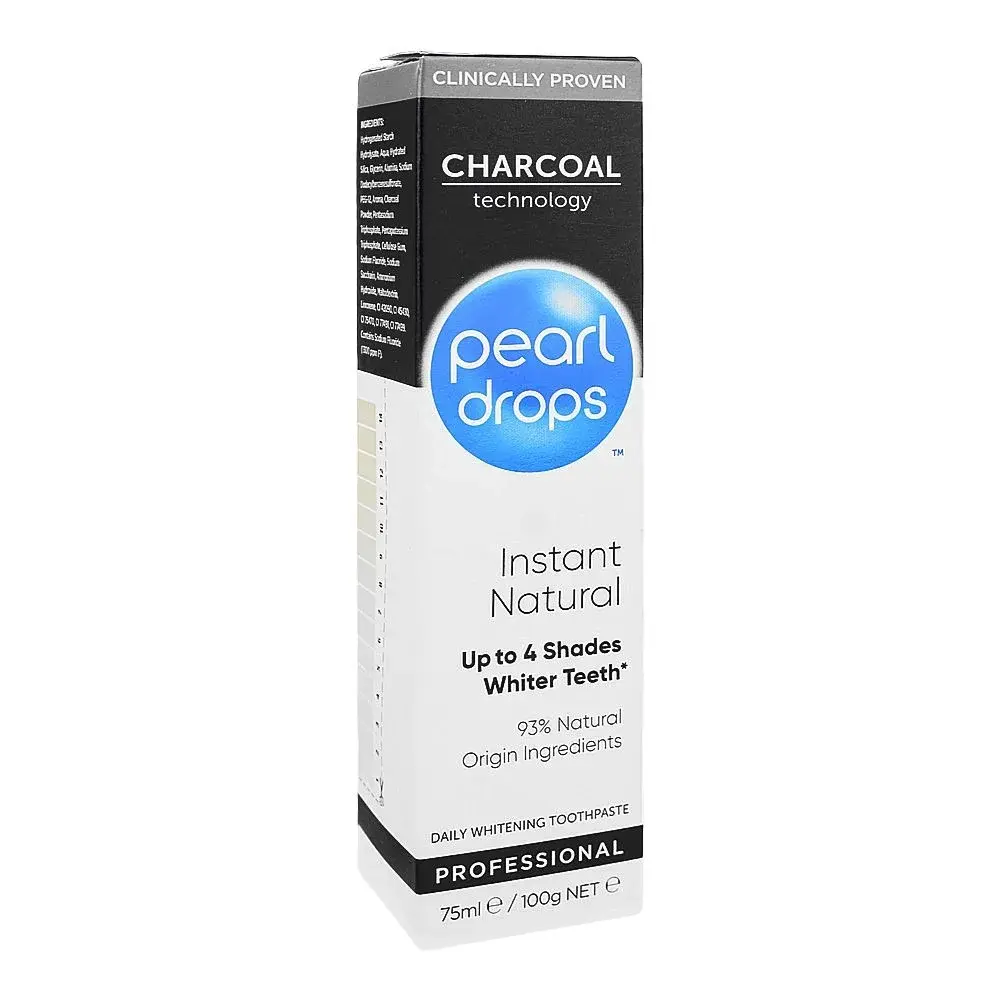 Pearl Drops Instant Natural Charcoal Whitening Toothpaste 75ml