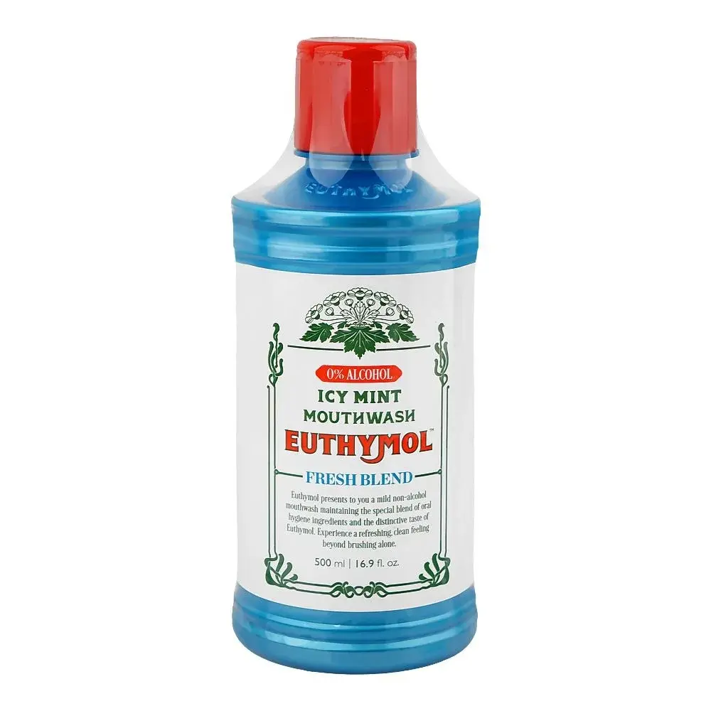 Euthymol Icy Mint Fresh Blend Alcohol Free Mouthwash 500ml