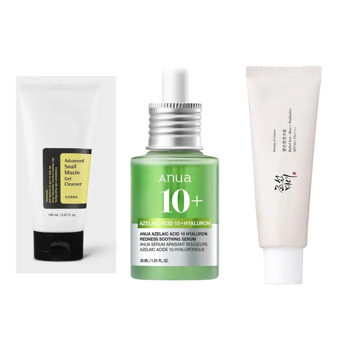 Yellow Pink Korean Barrier Reset Set: COSRX + Anua + Beauty of Joseon