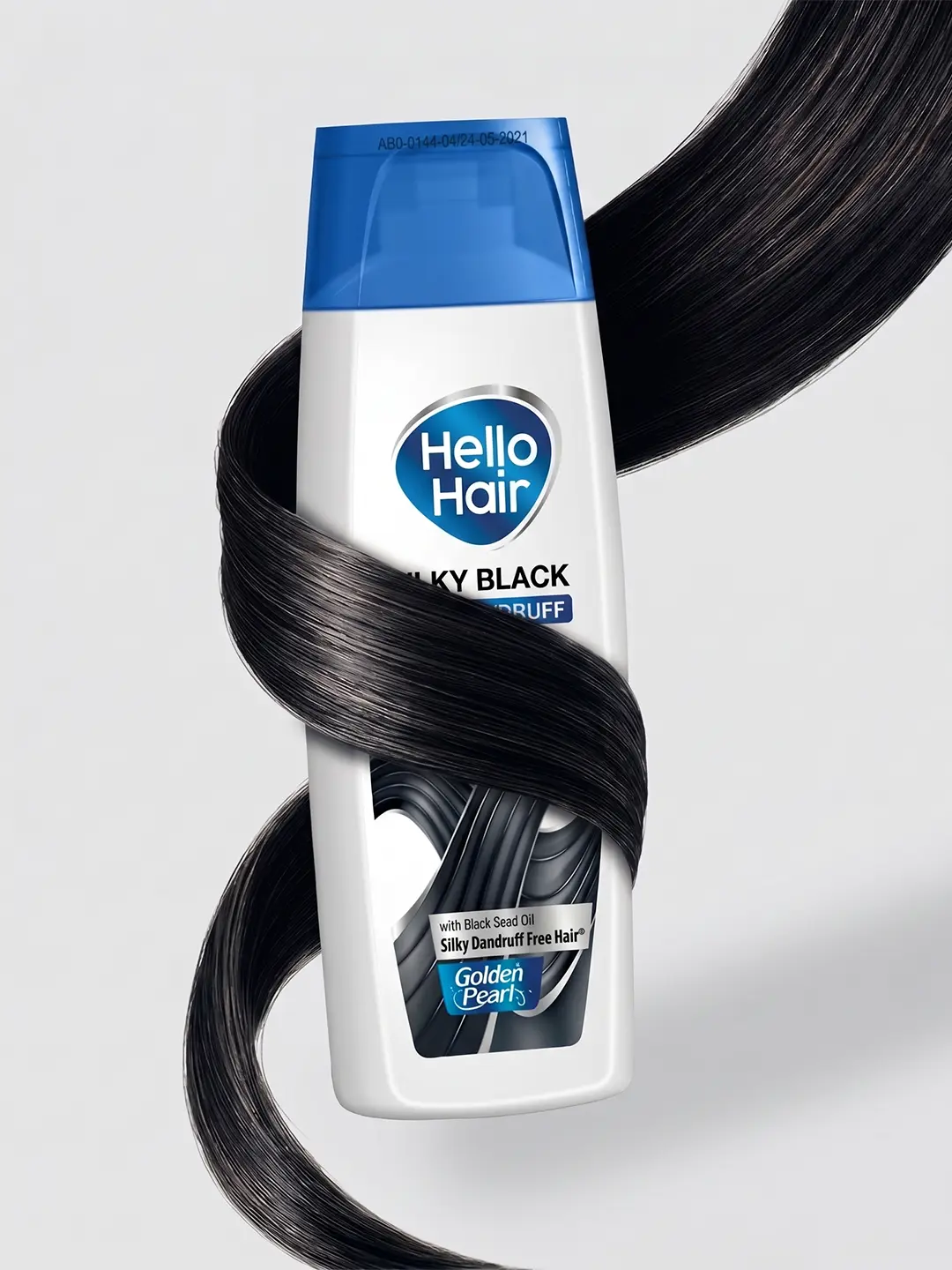 Hello Hair Silky Black Anti-Dandruff Shampoo with Black Seed Oil, For Silky, Shiny & Flake-Free Hair